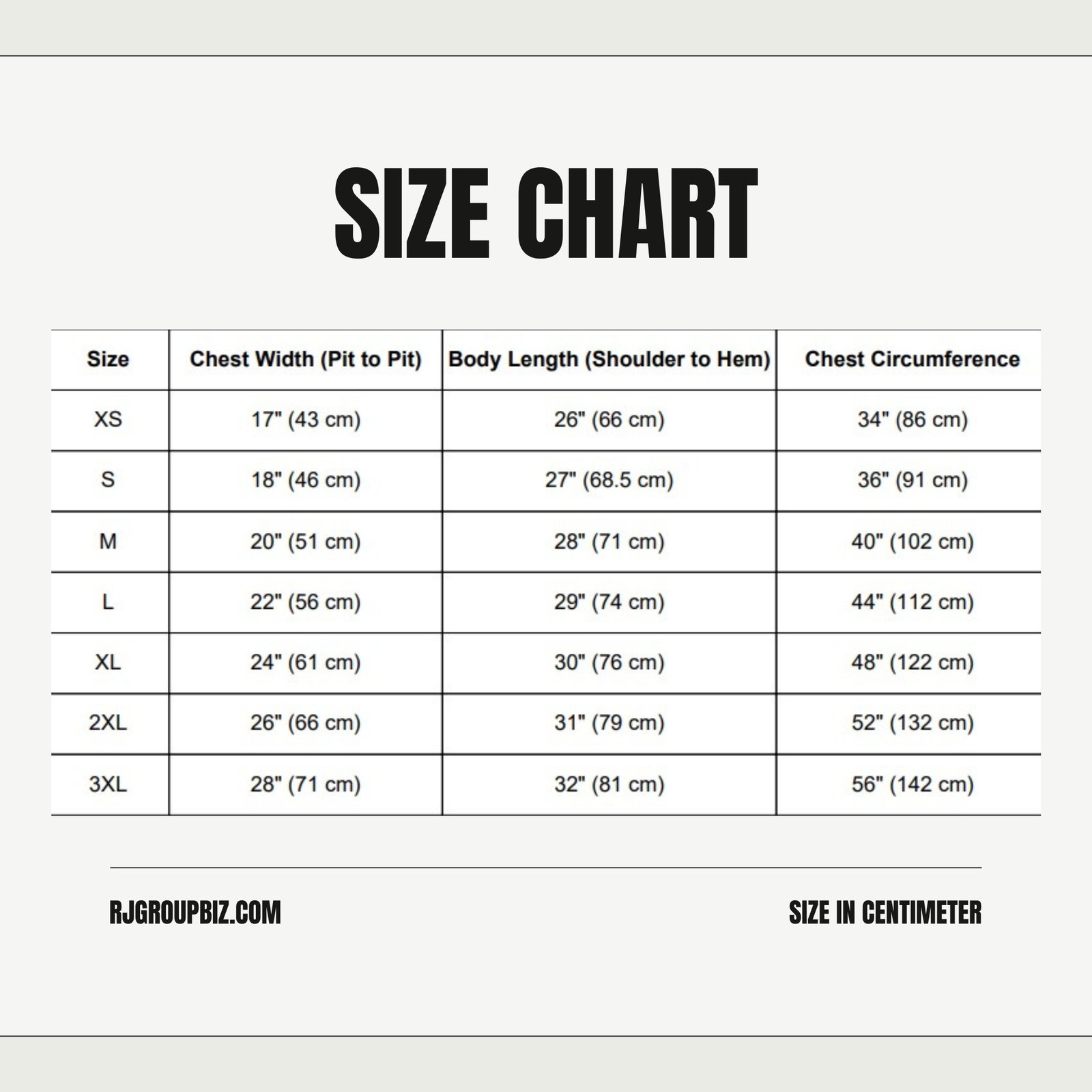 Size Chart Guide